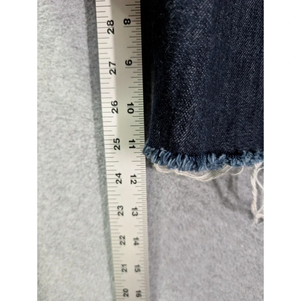 Levis 501 Cut Off Shorts Mens 36 Blue Button Fly Denim Jeans Dark Wash Frayed